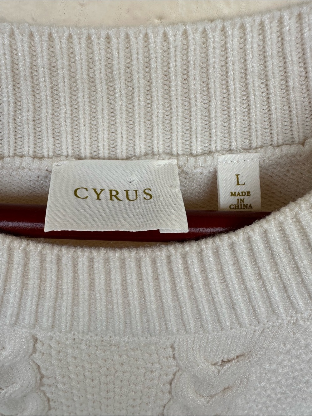 Cyrus Cream Cable Knit Sweater Vest L Quiet Luxury Old Money Chic - Picture 4 of 6